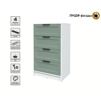 Kомод Тренд КТ-К60 (Белый ЛДСП/ Мята ЛМДФ) Ш600 В1020 Г451